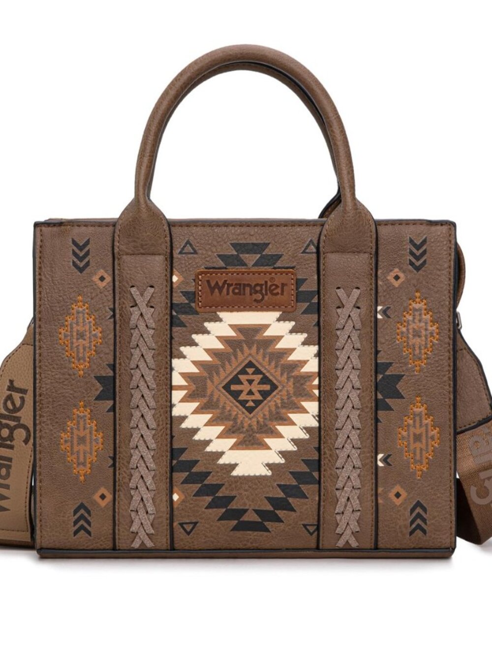 Wrangler Tote Bag for Women, Floral Print Braided Tote Purse,Western Tote